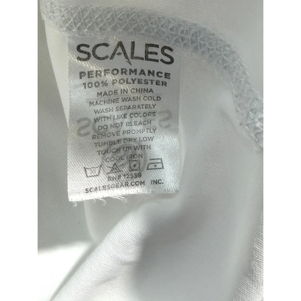 Scales Gear Men's Silver King Performance Fishing Shirt Large White SPF 50 - Picture 7 of 10